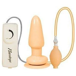 Introducing the PleasurePro™ P3 Vibrating Inflatable Butt Plug | Model B-210 | Unisex | Anal Stimulation | Beige - Adult Naughty Store