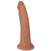 Introducing the PleasurePro Slim Dong - Model 8V, Realistic 8-inch Ultra Premium PVC Dildo for Enhanced Pleasure - Vanilla Beige - Adult Naughty Store