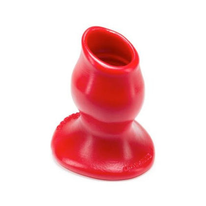 Oxballs Pighole-2 Hollow Silicone Butt Plug, Medium, Red - Extended Pleasure for Anal Play