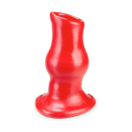 Oxballs Pig Hole Deep-2 Large Silicone Hollow Plug for Men, Red - Intense Pleasure for the Adventurous