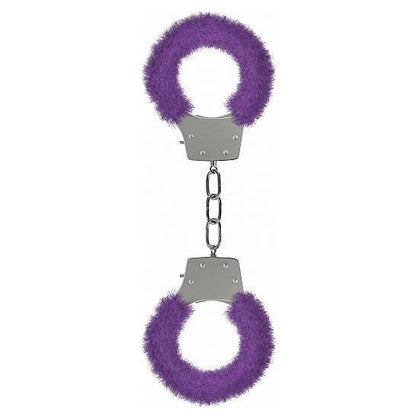 Introducing the Sensual Pleasure Handcuffs - Model X123: Unleash Your Desires with these Luxurious Furry Cuffs for Couples - Purple - Adult Naughty Store