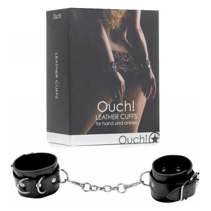 Elegance Leather Cuffs - Model EC-47B - Unisex - Wrist Restraints for Sensual Pleasure - Black - Adult Naughty Store