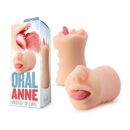 X5 - Oral Anne Vanilla Masturbator: Tongue Stroker with Ribbed Orifice for Men, Simulated Oral Pleasure, Vanilla - Adult Naughty Store