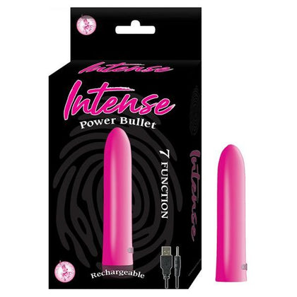 Introducing the Intense Power Bullet Rechargeable 7 Function USB Cord Included Waterproof Pink Vibrator for Women's Intimate Pleasure