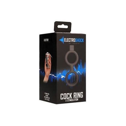 Electroshock E-stim Cock Ring With Ballstrap - Black