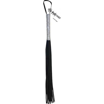 S&M Sparkle Flogger - Sensual Pleasure Whip for Couples - Model SF-31 - Unisex - Exquisite Sensations for BDSM Play - Sparkling Handle - Black