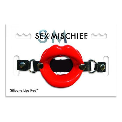 S&M Silicone Lips - Red Open Mouth Gag for Sensual Lipstick Fantasy - Model X123, Unisex, Pleasure for Oral Play