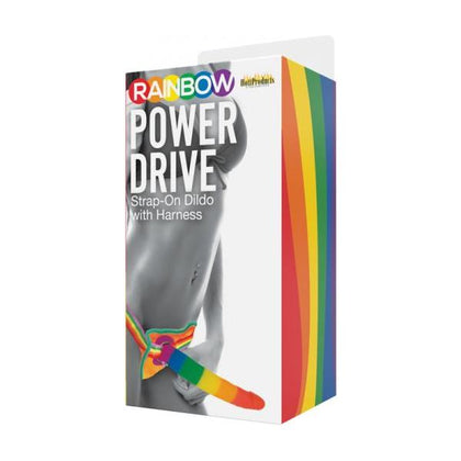 Rainbow Power Drive 7 Inch Strap-On Dildo With Harness Silicone - The Ultimate Pleasure Experience for All Genders in Vibrant Rainbow Colors - Adult Naughty Store