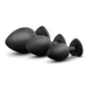 Bling Plugs Training Kit - Black with White Gems: The Ultimate Silicone Butt Plug Set for Beginners - Adult Naughty Store