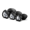 Bling Plugs Training Kit - Black with White Gems: The Ultimate Silicone Butt Plug Set for Beginners - Adult Naughty Store