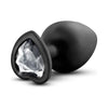 Temptasia Bling Plug - Large Black Silicone Heart-shaped Butt Plug (Model No. TP-001) - Unisex Anal Pleasure - Adult Naughty Store