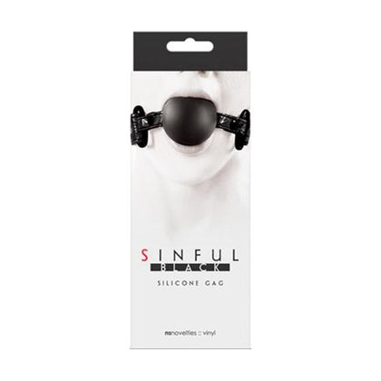 Sinful Soft Silicone Gag Black - Premium BDSM Mouth Gag Toy for Submissive Play - Model SSG-1001 - Unisex - Sensual Pleasure and Discipline - Elegant Black