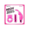 Neon Vibrating Couples Kit - Pink Silicone Mini Rabbit Vibe & Vibrating Cock Ring - Model NVC-KIT-001 - Unisex Pleasure Kit - Adult Naughty Store