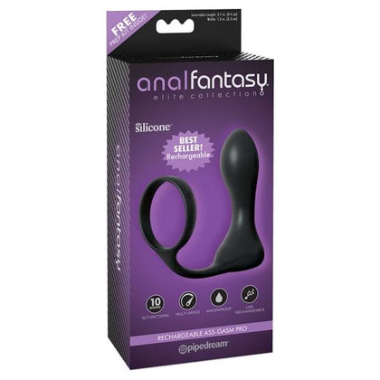 Anal Fantasy Elite Rechargeable Ass-gasm Pro - Powerful Prostate Massager (Model AF-EG-001) for Men - Intense Pleasure in Black