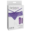 Fantasy For Her Crotchless Panty Thrill-her - Seductive Purple Lace Open Crotch Panty with Built-in Vibrating Massager for Women - Model FHP-001 - Intimate Clitoral Stimulation - One Size Fit - Adult Naughty Store