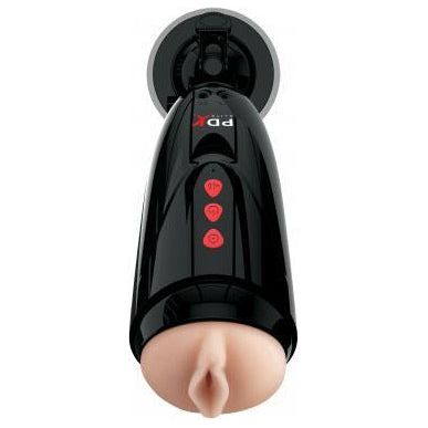 Introducing the Pdx Elite Dirty Talk Starter Stroker - The Ultimate Pleasure Experience for Men - Model DT-500 - Vibrating Masturbator for Mind-Blowing Sensations - Black - Adult Naughty Store