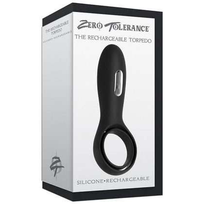 Zero Tolerance Rechargeable Torpedo Black Silicone Cock Ring with Clitoral Stimulation - Model RTB-001 - For Men - Intense Pleasure and Enhanced Performance