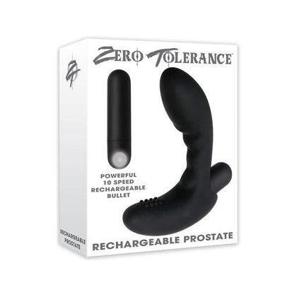 Zero Tolerance Eternal P-Spot Black Silicone Vibrating Prostate Toy - Model ZT-EPB-001 - Male Pleasure - Rechargeable - 10 Functions