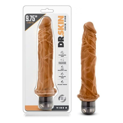 Dr. Skin - Cock Vibe - 9.75 Inch Vibrating Cock - Mocha - Adult Naughty Store