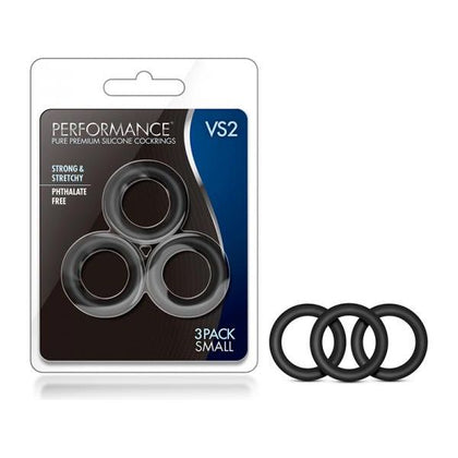 Performance - Vs2 Pure Premium Silicone Cockrings - Small - Black - Adult Naughty Store