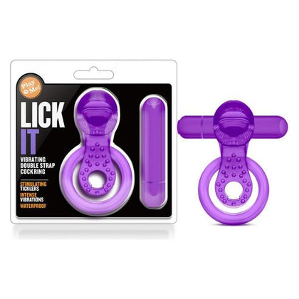 Play With Me - Lick It - Vibrating Double Strap Cockring - Purple - Adult Naughty Store