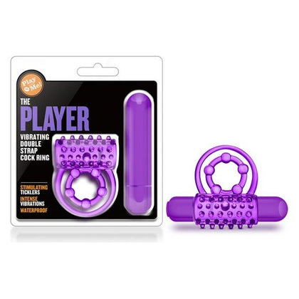 The Player - Vibrating Double Strap Cockring - Model PWDSC-001 - Male - Enhances Pleasure - Purple - Adult Naughty Store