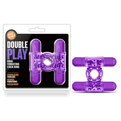 Play With Me - Double Play Dual Vibrating Cockring - Model DP-1001 - Unisex - Enhances Pleasure for Both Partners - Purple - Adult Naughty Store