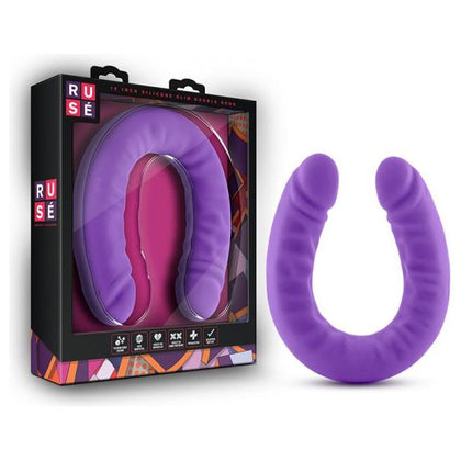 Ruse - 18 Inch Silicone Slim Double Dong - Purple