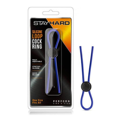Stay Hard - Silicone Loop Cock Ring - Model X1 - Blue - For Enhanced Pleasure and Endurance