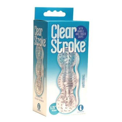 ICON Brands Clear Stroke Threeway Masturbator | Model TS-9 | Male Pleasure Toy | Transparent with 3 Textures