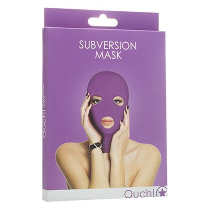 Ouch! Subversion Mask - Purple: Sensual Open-Mouth and Eyes Hood for Intimate Play - Adult Naughty Store