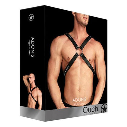 Adonis High Halter Harness - Black Leather BDSM Lingerie - Model AHH-01 - Unisex - Sensual Pleasure - One Size