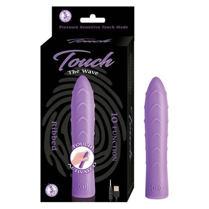 Touch The Wave TW-10 Rechargeable Waterproof Lavender Ribbed Silicone Vibrator - Female Pleasure - Adult Naughty Store