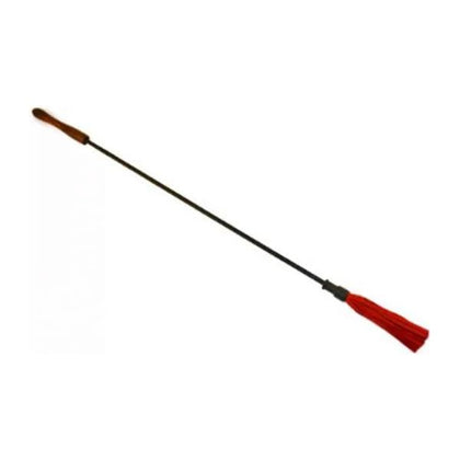 Rouge Wooden Handle Riding Crop Red - Premium BDSM Riding Crop for Sensual Impact Play - Model RC-2FT - Unisex - Exquisite Pleasure Tool for Enhanced Intimacy - Vibrant Red Color - Adult Naughty Store