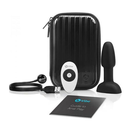 b-Vibe Rimming Petite Black Silicone Plug with Rotating Beads - Model RB-001 - Unisex Anal Pleasure Toy