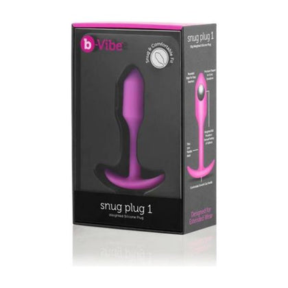 b-Vibe Snug Plug 1 Fuchsia - Premium Silicone Weighted Butt Plug for Discreet Extension - Model No. SP1 - Unisex Pleasure - Fuchsia