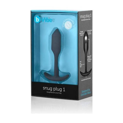 b-Vibe Snug Plug 1 - Black Silicone Weighted Butt Plug for Discreet Extended Wear - Model S1 - Unisex Anal Pleasure Toy