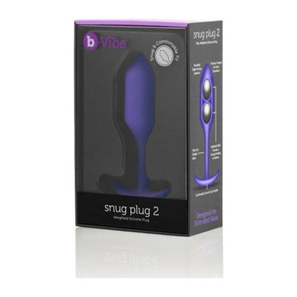 b-Vibe Snug Plug 2 Silicone Weighted Butt Plug - Model BVS-002 - Unisex Anal Pleasure - Purple - Adult Naughty Store