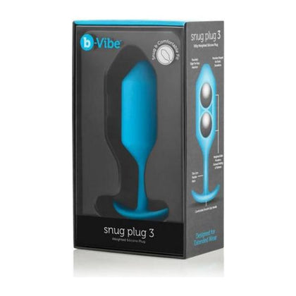 b-Vibe Snug Plug 3 Teal Silicone Weighted Butt Plug for Discreet and Sensual Anal Stimulation - Model 3, Unisex, Comfortable Insertion, Waterproof - Adult Naughty Store