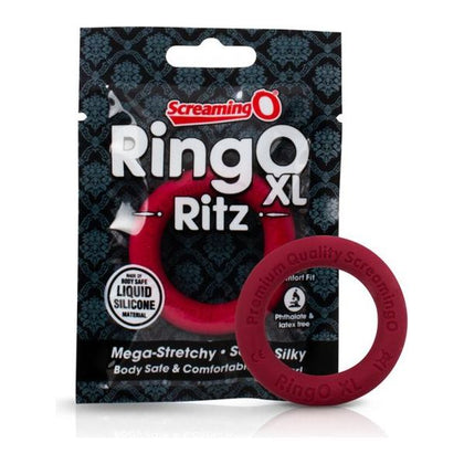 Screaming O Ringo Ritz XL - Red: Mega-Stretchy Liquid Silicone Comfort Ring for Enhanced Pleasure
