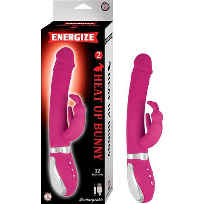 Energize Heat Up Bunny 2 - Dual Motor Rechargeable Waterproof Heating Vibrator - Model EHB2-104 - Female Pleasure - Pink - Adult Naughty Store