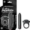 Introducing the Intense Cockring And Bullet 10 Function Waterproof Black - The Ultimate Pleasure Kit for Couples - Adult Naughty Store