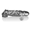 Oxballs Butch Cocksheath Steel - Male Penis Sleeve Enhancer for Girth, Model BCSS-001, Pleasure Enhancer, Clear/Steel - Adult Naughty Store