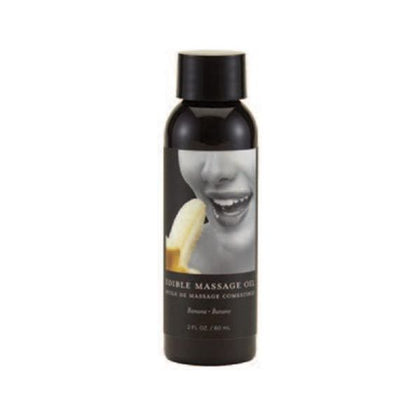 Earthly Body Edible Massage Oil - Banana Flavored Vegan Skin Oil for Sensual Pleasure - 2oz