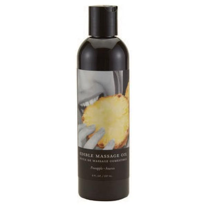 Earthly Body Edible Massage Oil Pineapple 8oz - Sensual Pleasure Enhancer for Intimate Massages and Play