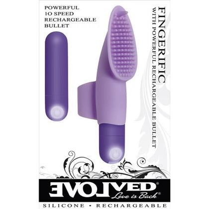 Evolved Novelties Fingerific Rechargeable Finger Vibe - Powerful Clitoral Stimulator with Nubs - Model FV-500 - Women's Pleasure Toy - Deep Purple