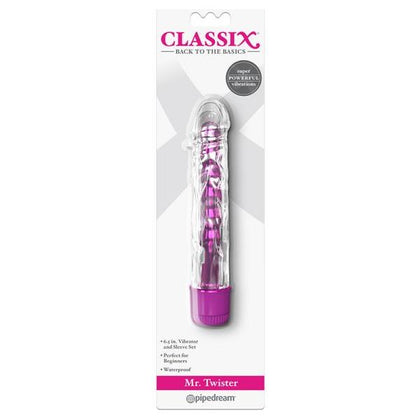 Classix Mr. Twister Metallic Vibe With TPE Sleeve - Pink: Powerful Multi-Speed Vibrator and Penis Extension for Alluring Pleasure - Adult Naughty Store