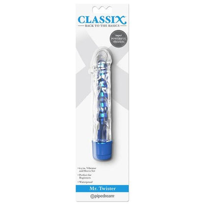 Classix Mr. Twister Metallic Vibe with TPE Sleeve Blue - Powerful Multi-Speed Vibrator for Intense Pleasure