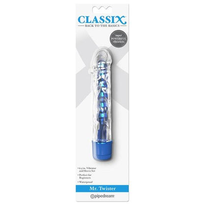 Classix Mr. Twister Metallic Vibe with TPE Sleeve Blue - Powerful Multi-Speed Vibrator for Intense Pleasure - Adult Naughty Store