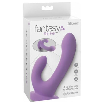 Fantasy For Her Duo Pleasure Wallbang-Her Silicone Vibrator - Model X123 - Women's G-Spot and Clitoral Stimulation - Deep Purple